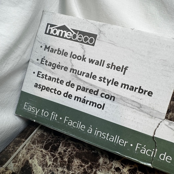 Homedeco Decorative Wall Shelf Marble Look Brown 17" x 4" x 1.5" set of 2 - Picture 2 of 6